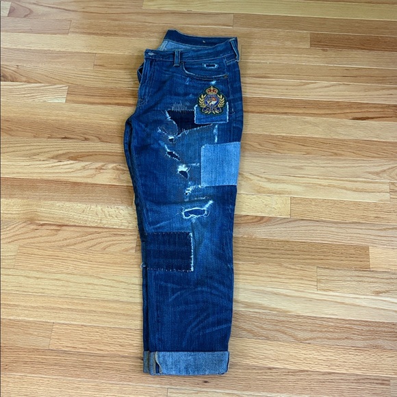 Ralph Lauren Polo Avery Patchwork Blue Denim Jeans - Picture 1 of 9